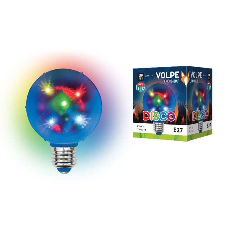 ULI-Q308 1,5W/RGB/E27 ДИСКО ШАР 3D Светодиодный светильник. Свечение 3D звёзды. 220В. Диаметр 8см. Т ULI-Q308 1,5W/RGB/E27 ДИСКО ШАР 3D Светодиодный светильник. Свечение 3D звёзды. 220В. Диаметр 8см. Т